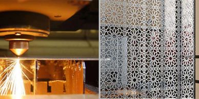 Acrylic Laser Cutting, Aluminum Mashrabiya, copper cutting, brass cutting, steel cutting, Waterjet