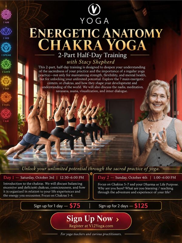 Chakra Yoga 2-part half-day training with Stacy Shepherd.