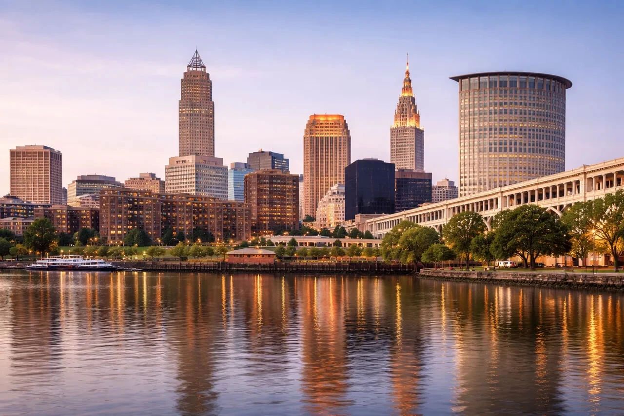skyline of cleveland ohio 