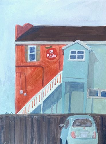 La Posta, Santa Cruz
9”x12” gouache 