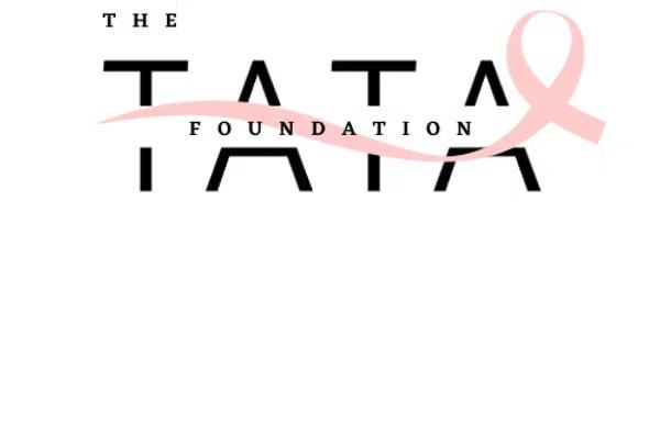 Logo of The Tata Foundation with a pink ribbon symbol.