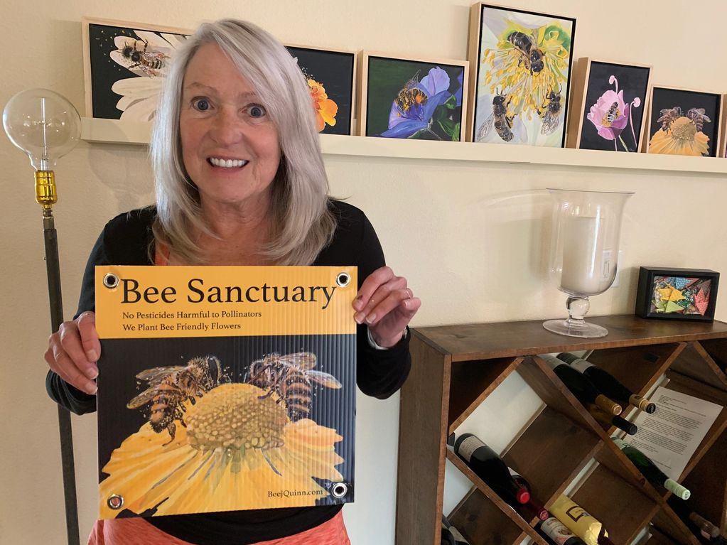 Bee Garden Sign, Bee Sanctuary Sign meant for people who care about Saving the Bees