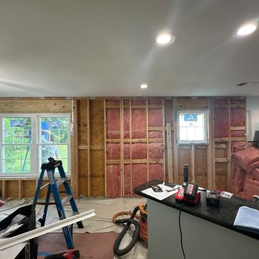Demo, new window installation, renovation, kitchen