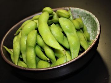 Blanched soybean tossed with Japanese sea salt
