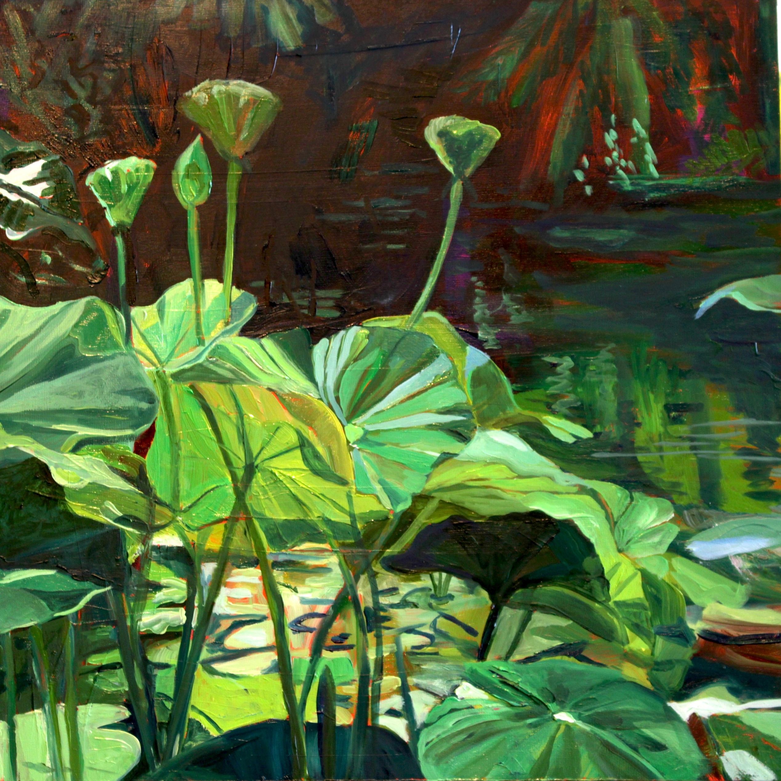 Painting of Lotus plants