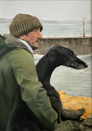  Portrait of a treasured moment of a man and his dog 