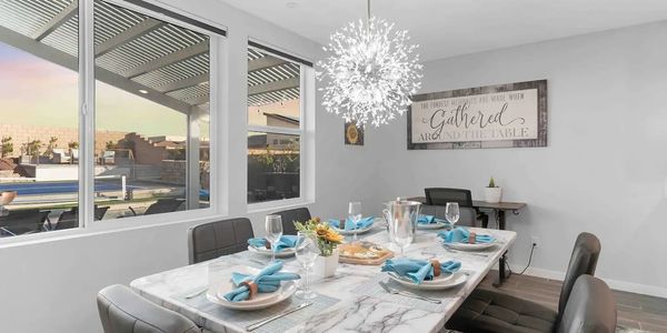 Dining area with sunset in Desert Hot Springs Coachella Valley Palm Springs California