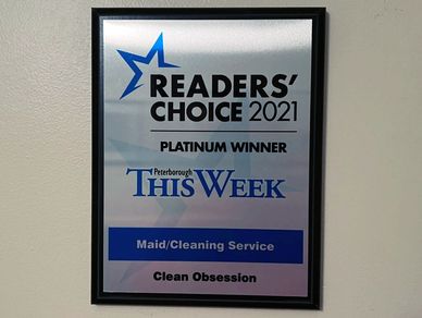 Reader's Choice award given for the best maid/cleaning service in 2021. Honoured and humbled