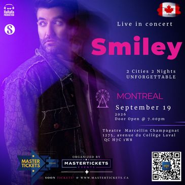 Smiley live in concert in Montreal on September 19, 2026.