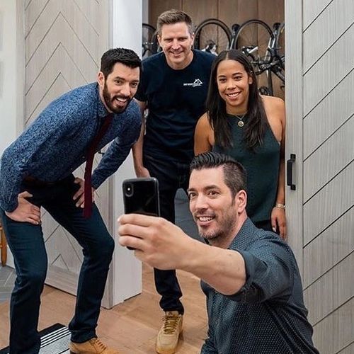 Troy Barnes with Property Brothers (Jonathon and Drew Scott) completing a residential renovation