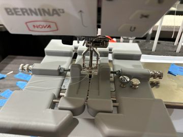 Paraglider line sewing jig.