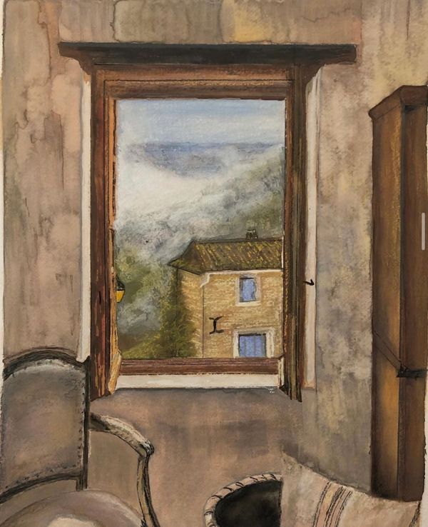 “Looking out, Provence”
Watercolour on paper
11” x 14”