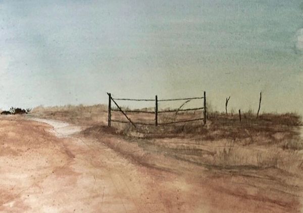 “Oklahoma Farm Roads”
Watercolour on paper
11” x 14”