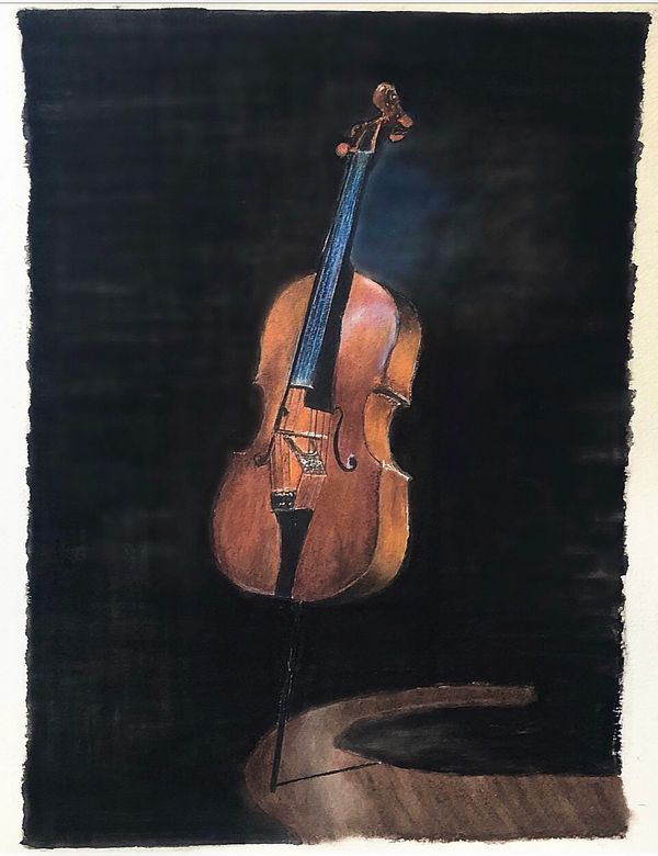 “For the love of strings”
Watercolour on paper
 11” x 14”