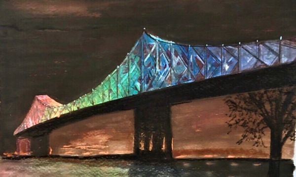 “Pont Jacques Cartier”
Watercolour on cotton paper
11” x 14”