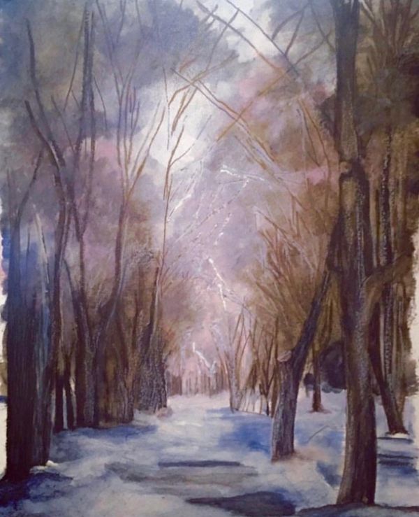 “Springime on Mount Royal”
Watercolour on paper
11” x 14”