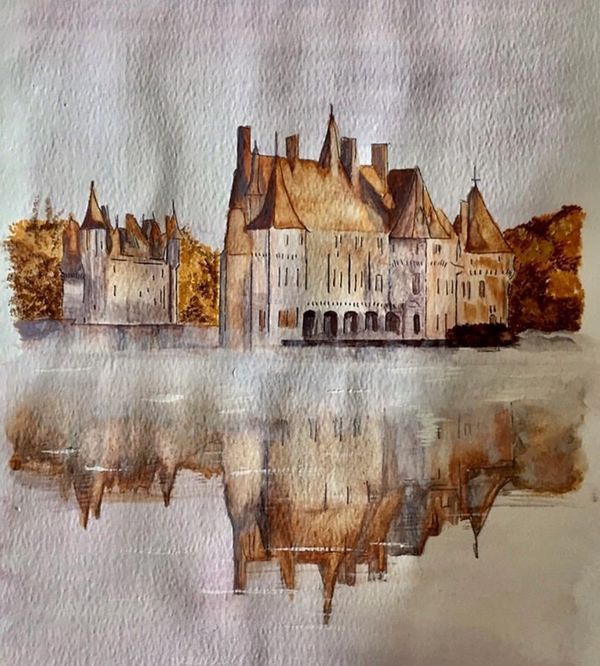 “Chateau reflections”
Watercolour on paper
 11” x 14”