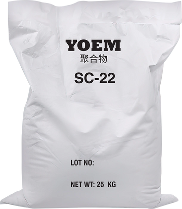White industrial bag labeled YOEM SC-22 containing 25 kg of material.