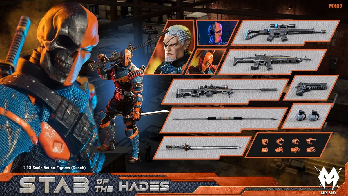 Mix Max Studio 1/12 stab of Hades deathslayer 6 inches cloth action figure  (Deathstroke) “In stock now”