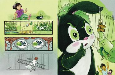 Hippity Hop has eaten lab-grown broccoli and has now mutated into a giant bunny. The neighbor, a sci