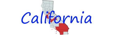 Map highlighting California with the state's name.
