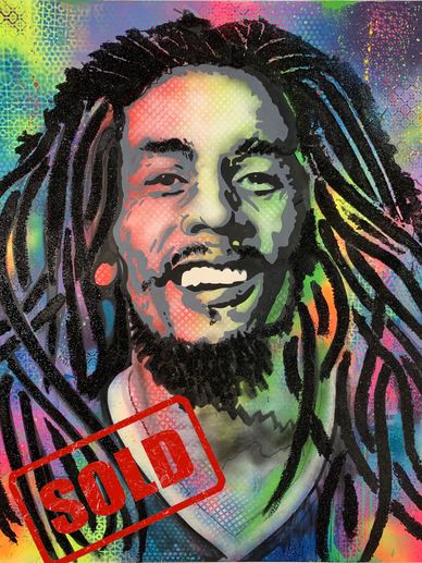Marley 
60"x 48" x 2" 
Spray paint , Acrylic, and Glass Glitter on Canvas
Sold $5000
