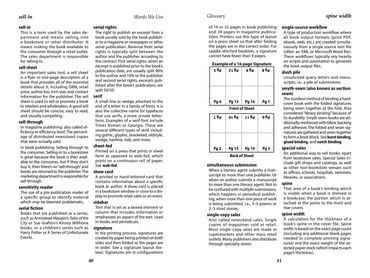 Two-page spread of a book with text and glossary entries.