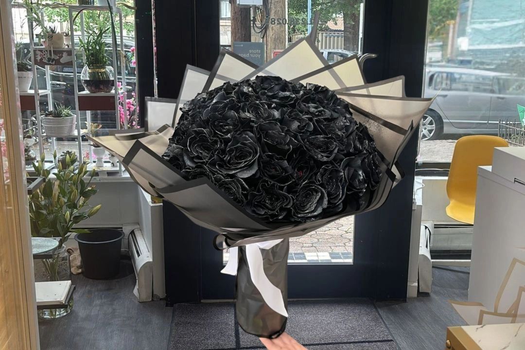 50 fresh black roses