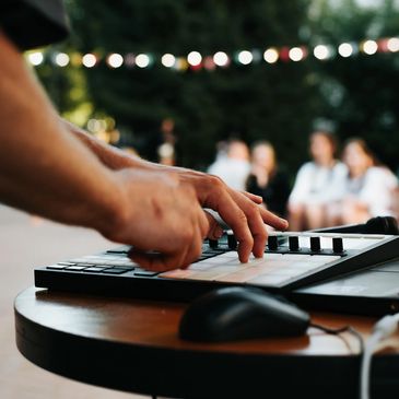 DJ set up for outdoor parties.