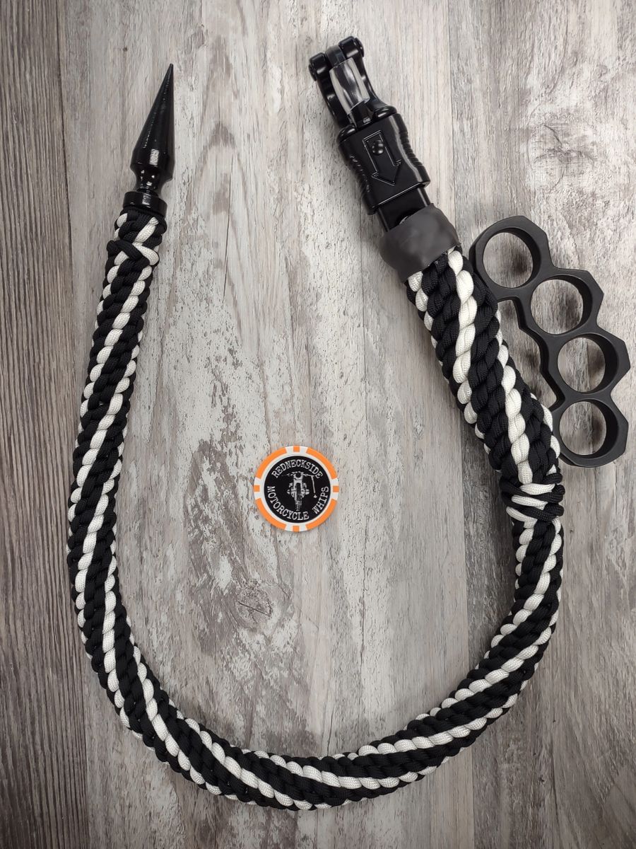 Paracord Getback Motorcycle Whip (Paracord Color (Secondary): Orange,  Paracord Color (Primary): Grey)