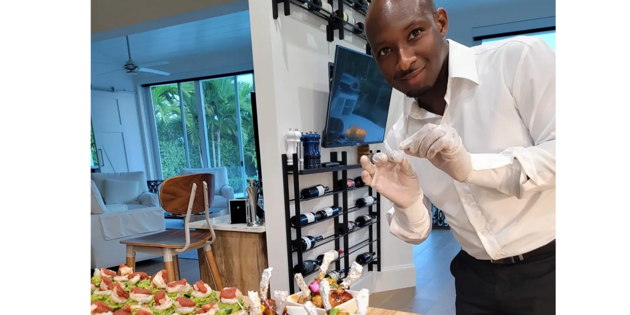 Waiter at catering event