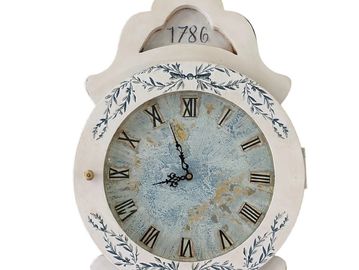 blue toile french country grandfather clock
