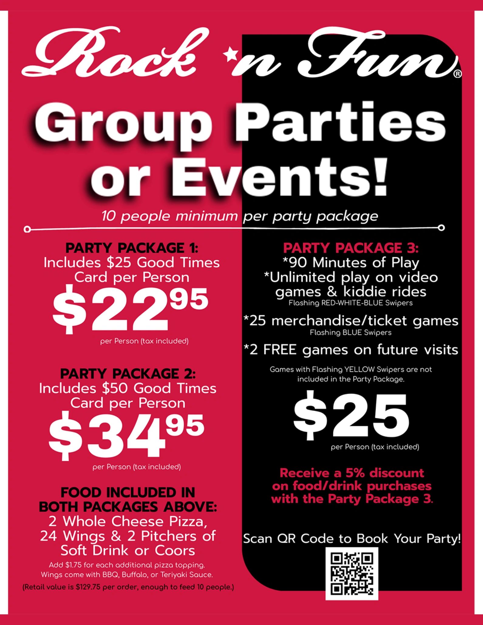 Rock n group parties poster on the display