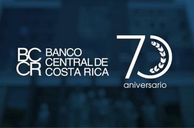 Logo celebrating 70 years of Banco Central de Costa Rica.