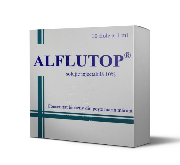 Box of Alflutop injectable solution 10%.