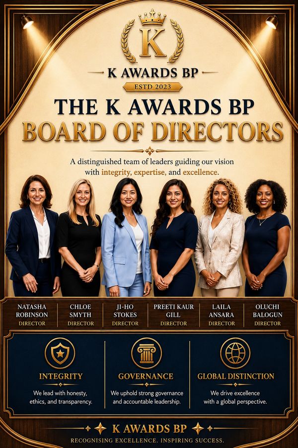 Luxury K Awards BP board of directors leadership and governance poster.