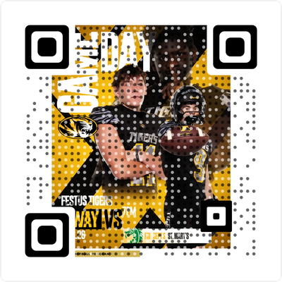 Football game day poster featuring Festus Tigers.