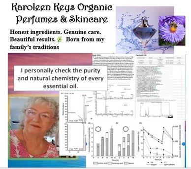 Organic perfumes and skincare by Karoleen Keys with a focus on purity and natural ingredients.