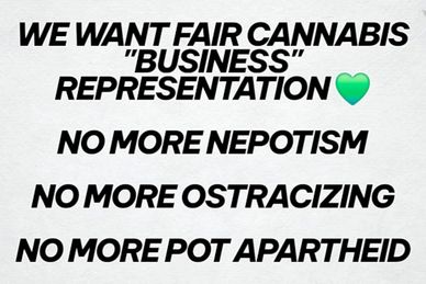 WE WANT FAIR CANNABIS "BUSINESS" REPRESENTATION 💚 NO MORE NEPOTISM NO MORE OSTRACIZING NO MORE