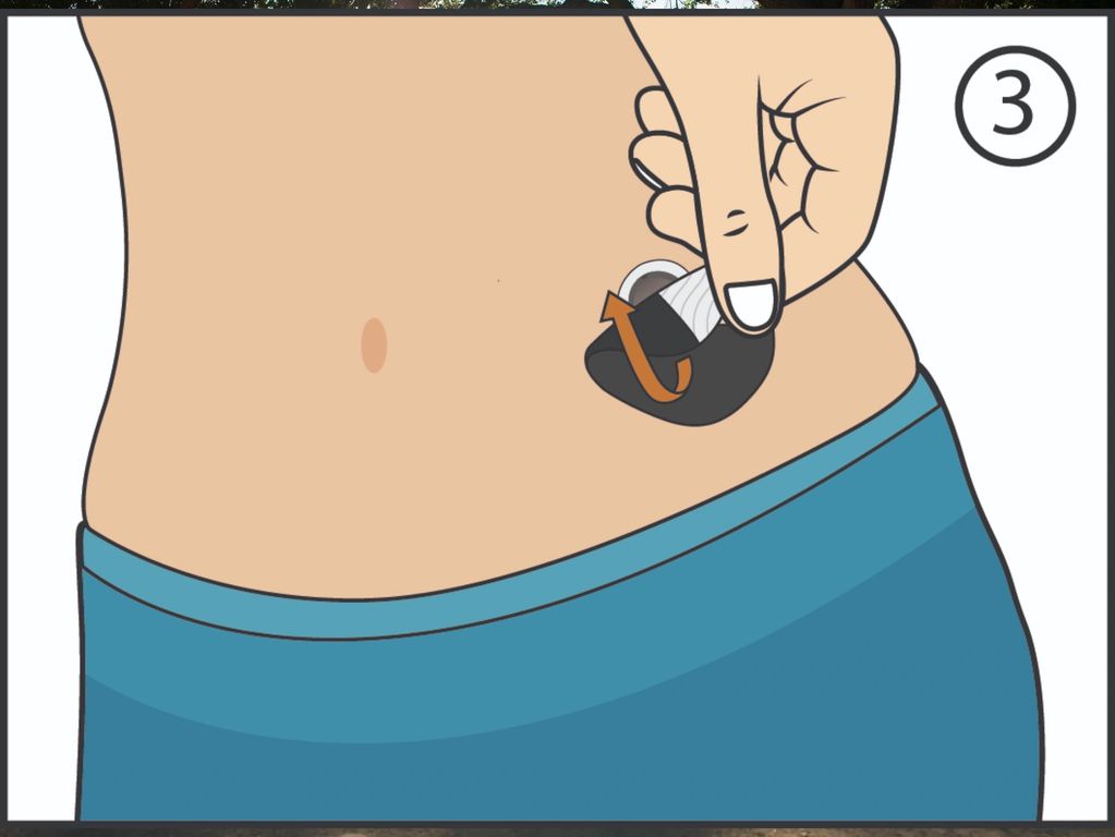 Place the sticky adhesive onto your skin to align with the shape of the sensor.