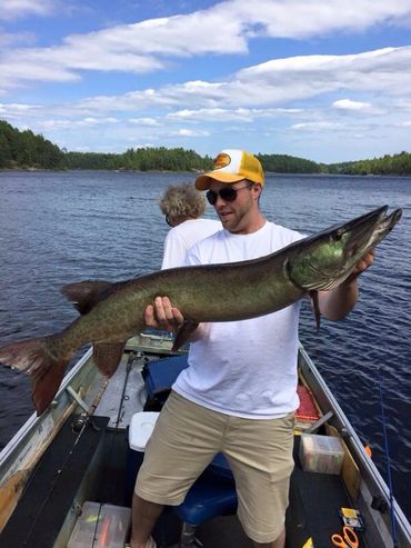 Kyle with a great fish! French River Fishing! French River Fishing Guides.
