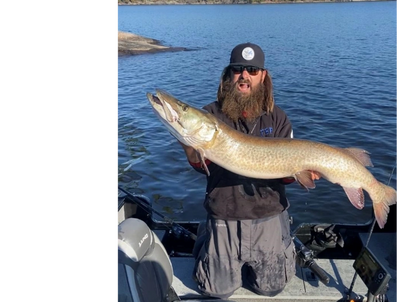 French River Fishing Guide - James with a musky. Book a Fishing Charter today!