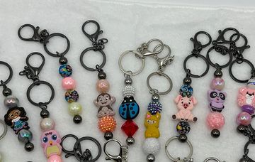 The focal keychains which also may be used as zipper charms, make excellent gifts for the younger ge