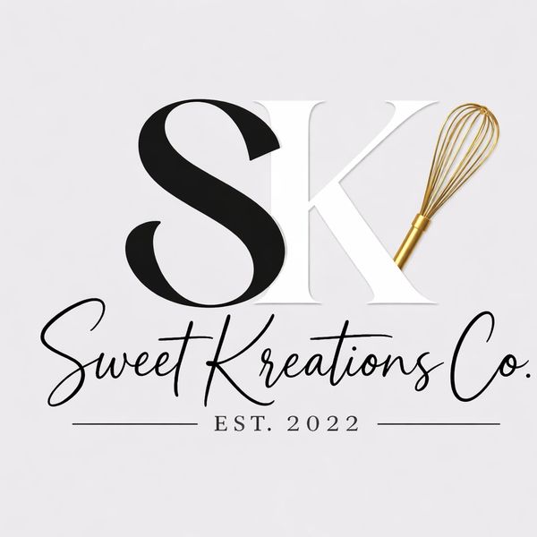Logo for Sweet Kreations Co. with a whisk.