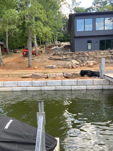 Concrete Redi-Rock Block Seawall in Harrison, TN