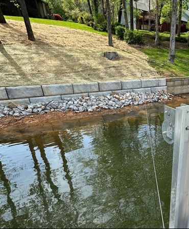 New Concrete Sea Wall on Chickamauga Lake