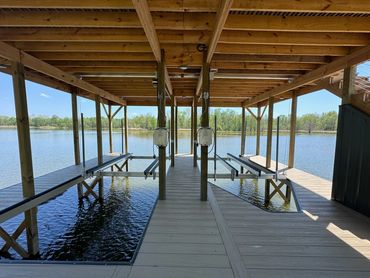 Two Aluminum Boat Lifts from Tide Tamer installed by Tennessee Dock Masters