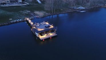 Lifetime Warranty Aluminum Floating Dock at night