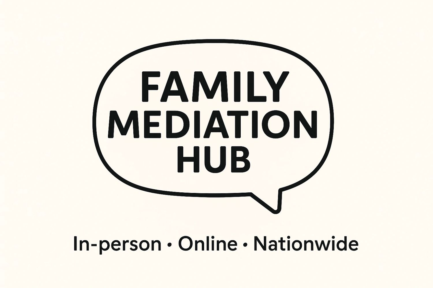 Logo for Family Mediation Hub offering in-person, online, and nationwide family mediation services by qualified mediators Katy Whitney and Pam Mathers. 