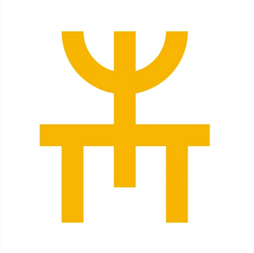 Protean's symbol, a stack of tridents, representing the ability to see the past, present, and future
